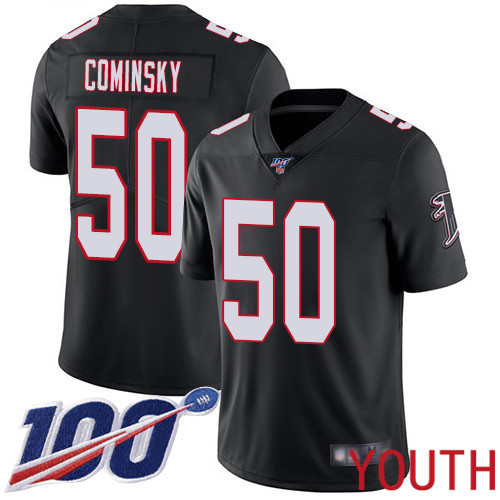 Atlanta Falcons Limited Black Youth John Cominsky Alternate Jersey NFL Football 50 100th Season Vapor Untouchable